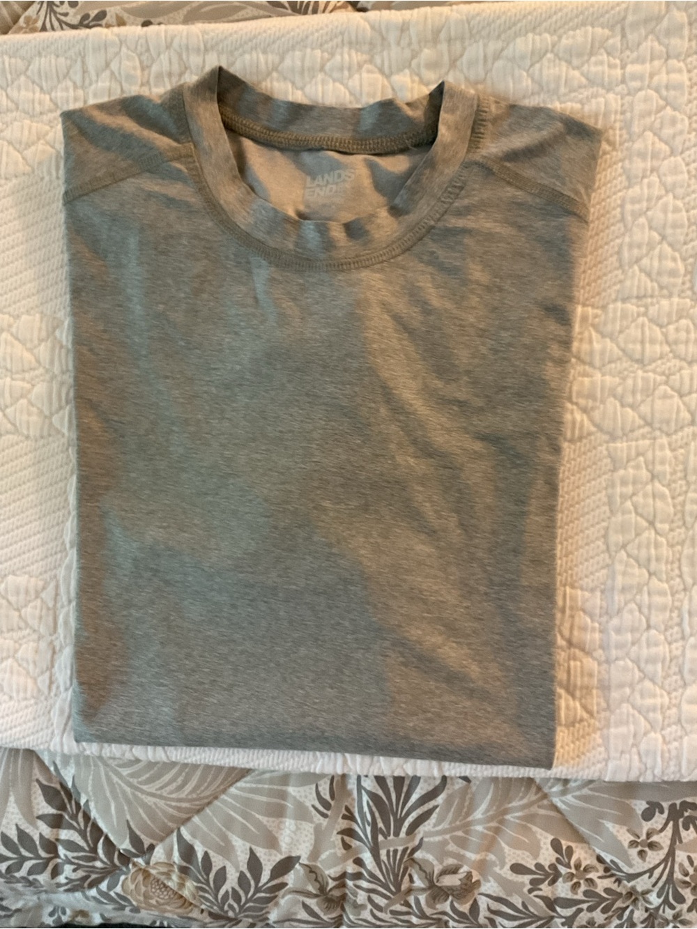 Lands' End Light Gray Crewneck Rashguard